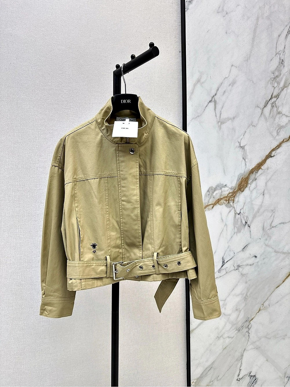 Dior Belted Utility Jacket in Yellow Size 36 NWT
